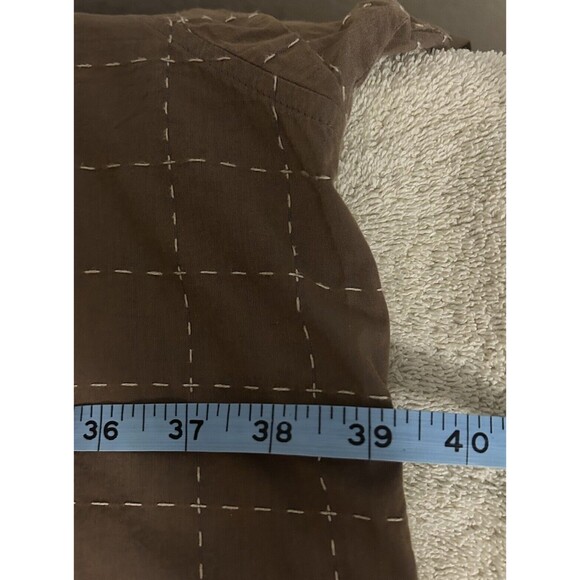 Ossomani Men's 7XB Short Sleeve Button Up Shirt Brown and White 100% Cotton - Picture 5 of 8